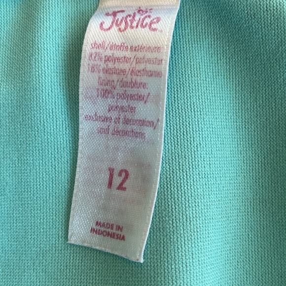 Justice Girls bikini pink and turquoise floral pattern size 12 - Picture 14 of 15